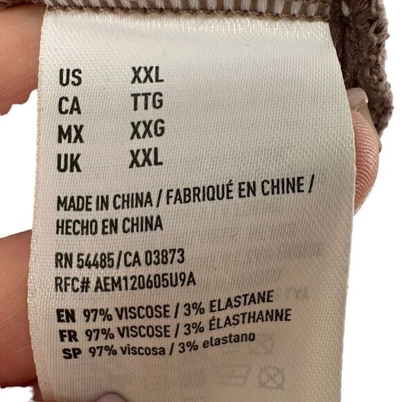 American Eagle Dress Ribbed One Shoulder Ruffle Mauve Size XXL Stretch Casual - Picture 8 of 9